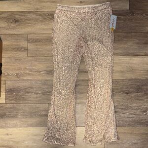 Cat & Jack Girls Sequin Flare Pants Size XL